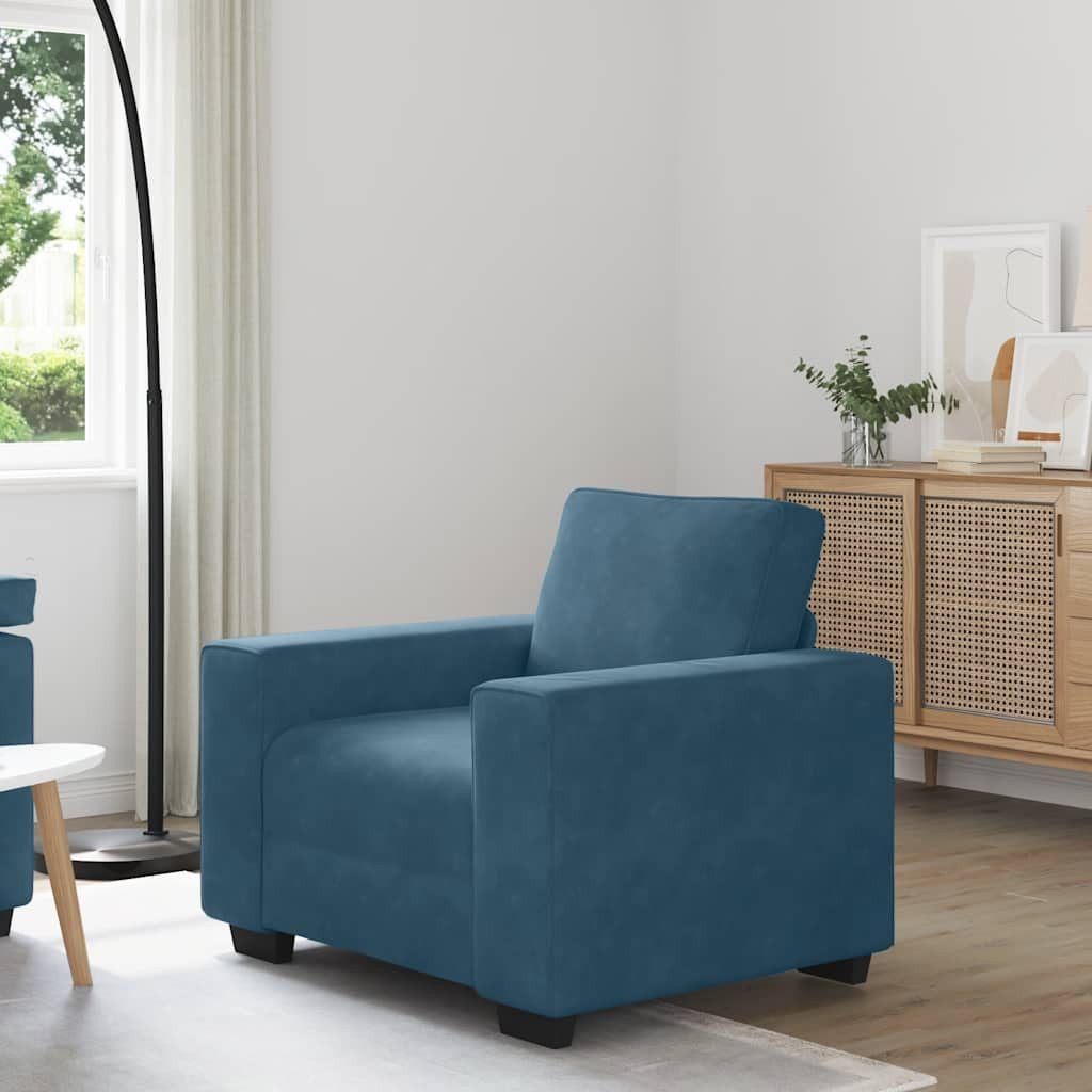 vidaXL Sessel Blau 100x77x82 cm Samt