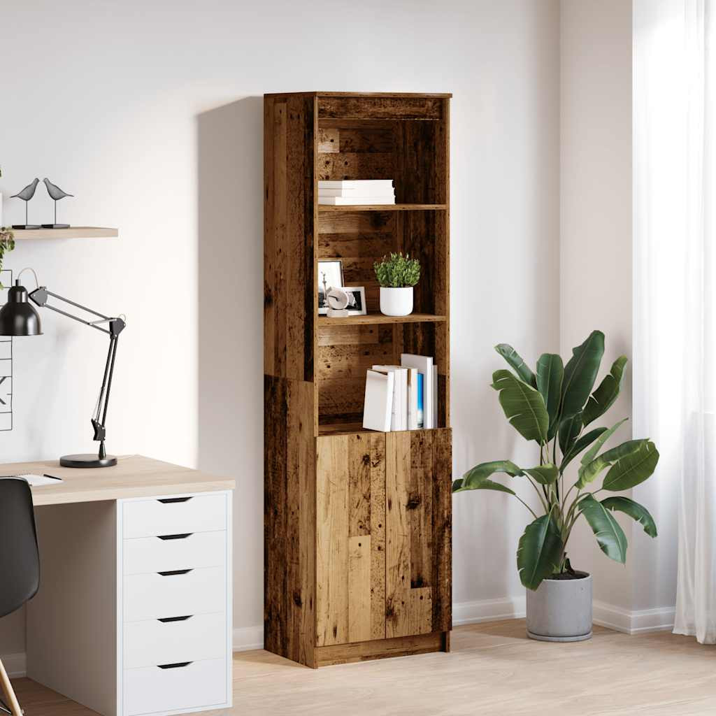 vidaXL Highboard Altholz-Optik 50x35x180 cm Holzwerkstoff