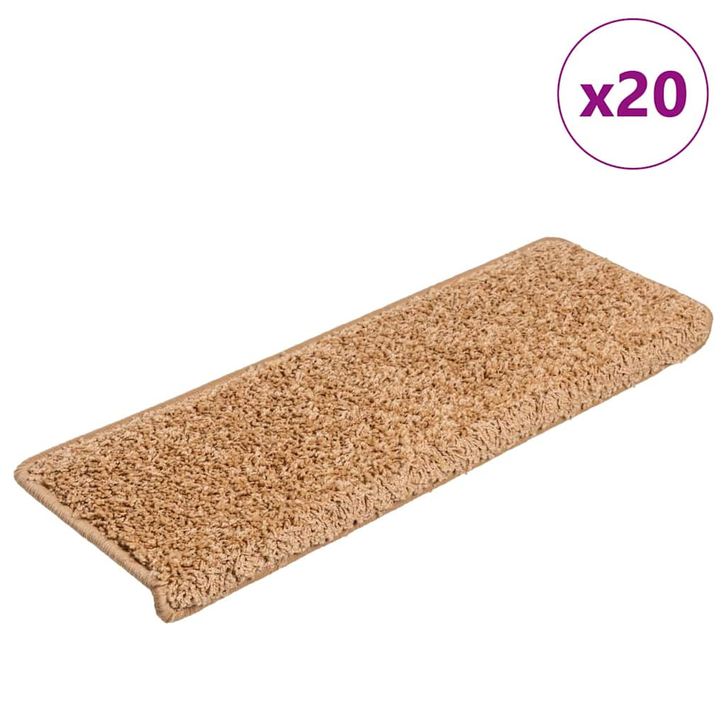 vidaXL Stufenmatten 20 Stk. 65x21x4 cm Beige Rechteckiger Rand