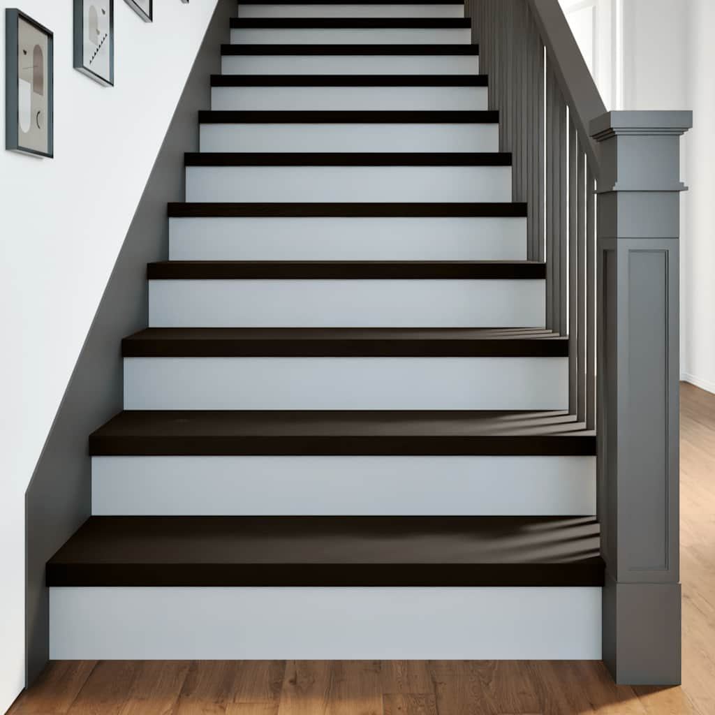 vidaXL Treppenstufen 2 Stk. Braun-Schwarz 100x30x2 cm Massivholz Eiche