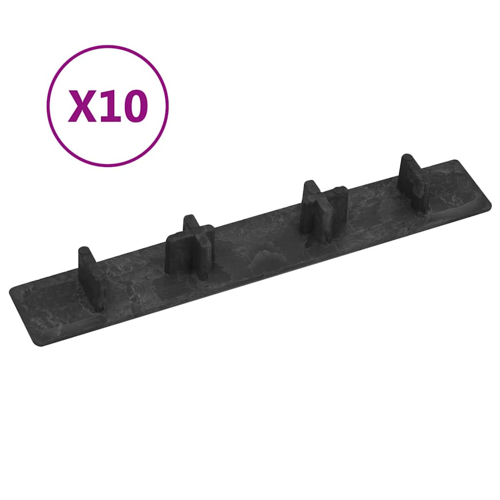 vidaXL Endkappen für Terrassendielen 10 Stk. Schwarz Kunststoff