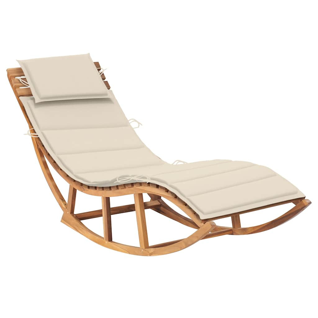 vidaXL Schaukelliege mit Auflage Massivholz Teak