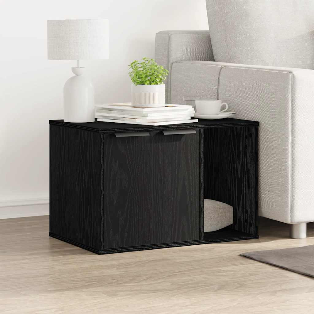 vidaXL Katzentoilettengehäuse Schwarze Eiche 60 x 40 x 40 cm Holzwerkstoff