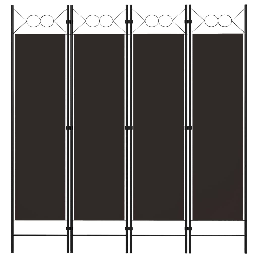 vidaXL 4-tlg. Raumteiler Braun 160 x 180 cm