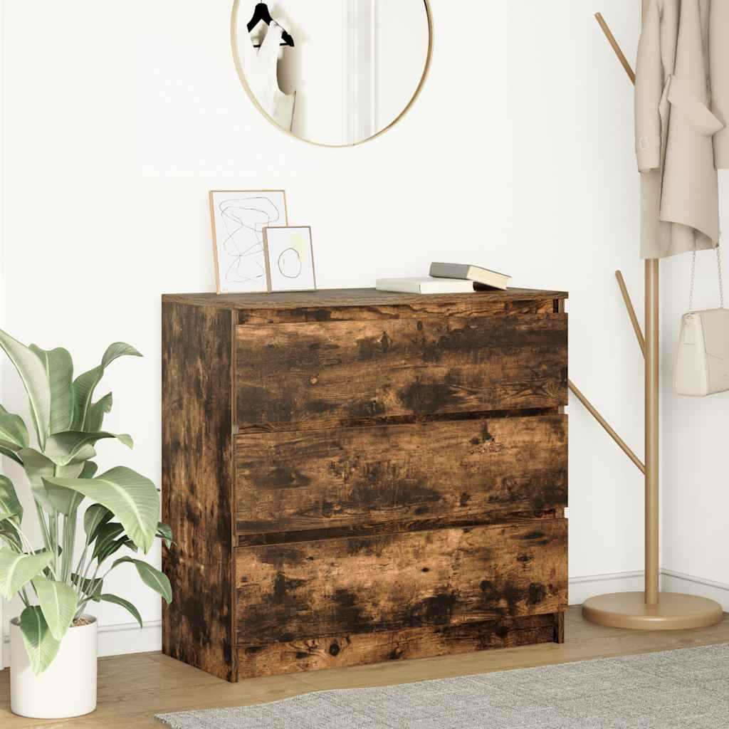 vidaXL Sideboard Räuchereiche 80x35x76 cm Holzwerkstoff