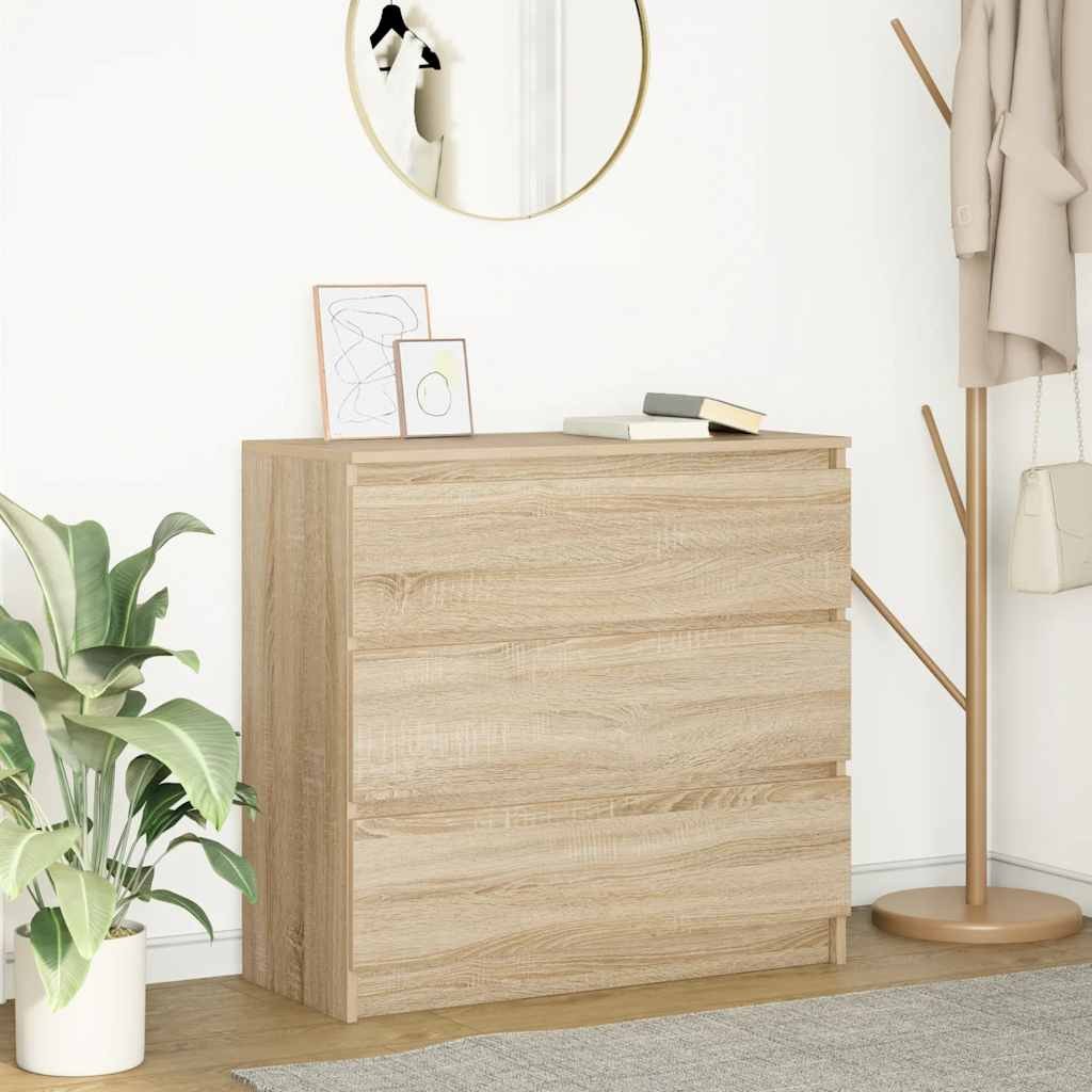 vidaXL Sideboard Sonoma-Eiche 80x35x76 cm Holzwerkstoff