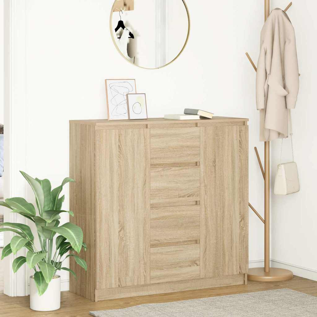 vidaXL Sideboard mit Schubladen Sonoma-Eiche 100,5x35x98,5 cm