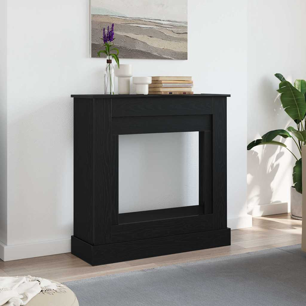 vidaXL Kaminumrandung Schwarz Eichen-Optik 90x30x90 cm Holzwerkstoff