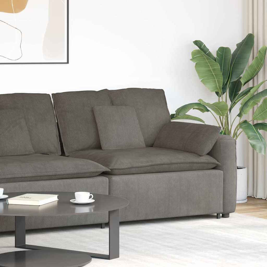 vidaXL Modulares Sofa Endmodul mit Armlehne Kissen Hellgrau 100 cm