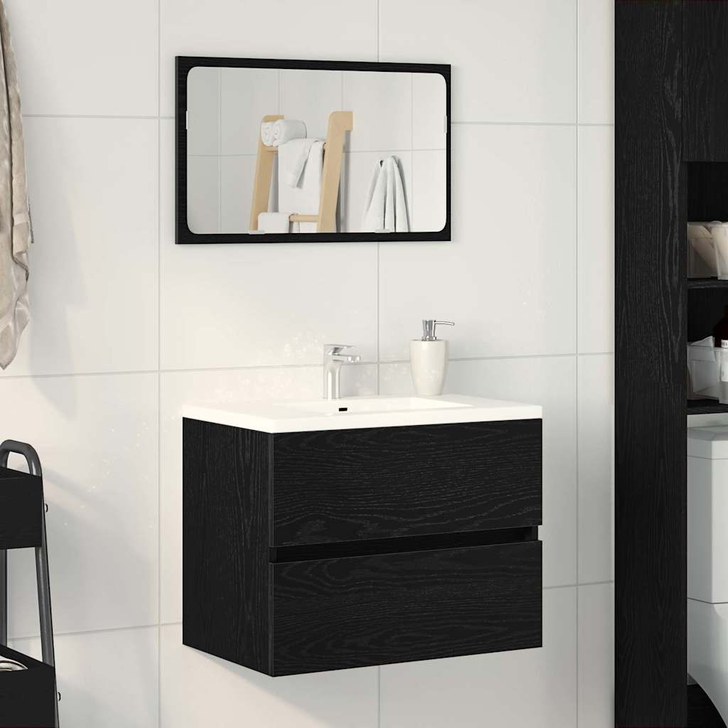 vidaXL Spülbeckenschrank Schwarz Eiche 60x38,5x45 cm Holzwerkstoff