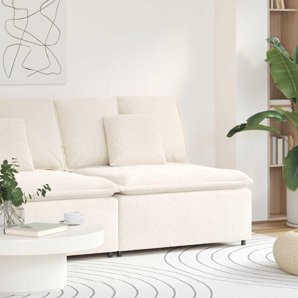 vidaXL Modulares Sofa Mittelmodul mit Kissen Creme 100 cm