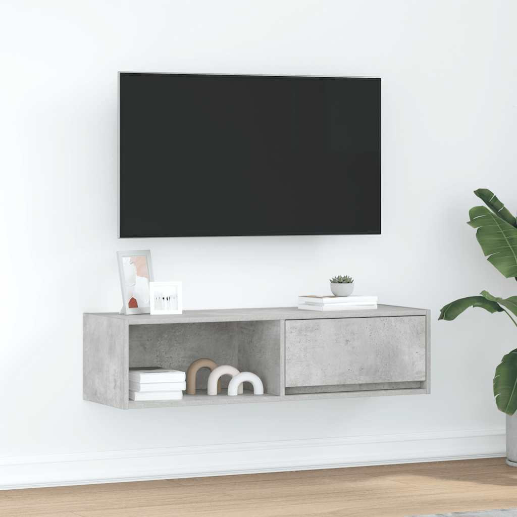 vidaXL TV-Schrank Betongrau 100x31x25,5 cm Holzwerkstoff