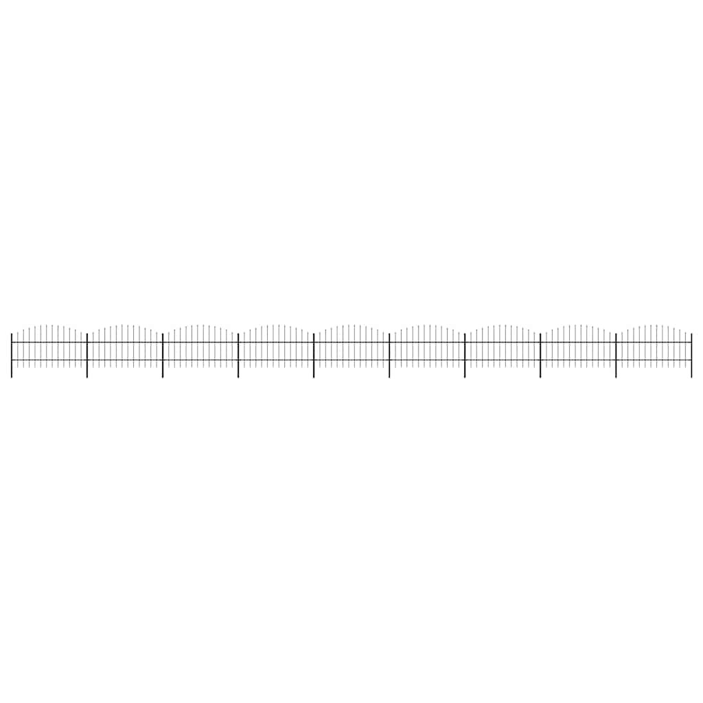 vidaXL Gartenzaun mit Speerspitze Stahl 1506 x 100 cm Schwarz