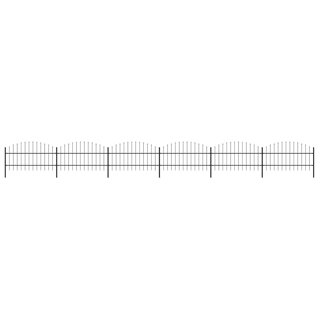 vidaXL Gartenzaun mit Speerspitze Stahl 1005 x 100 cm Schwarz