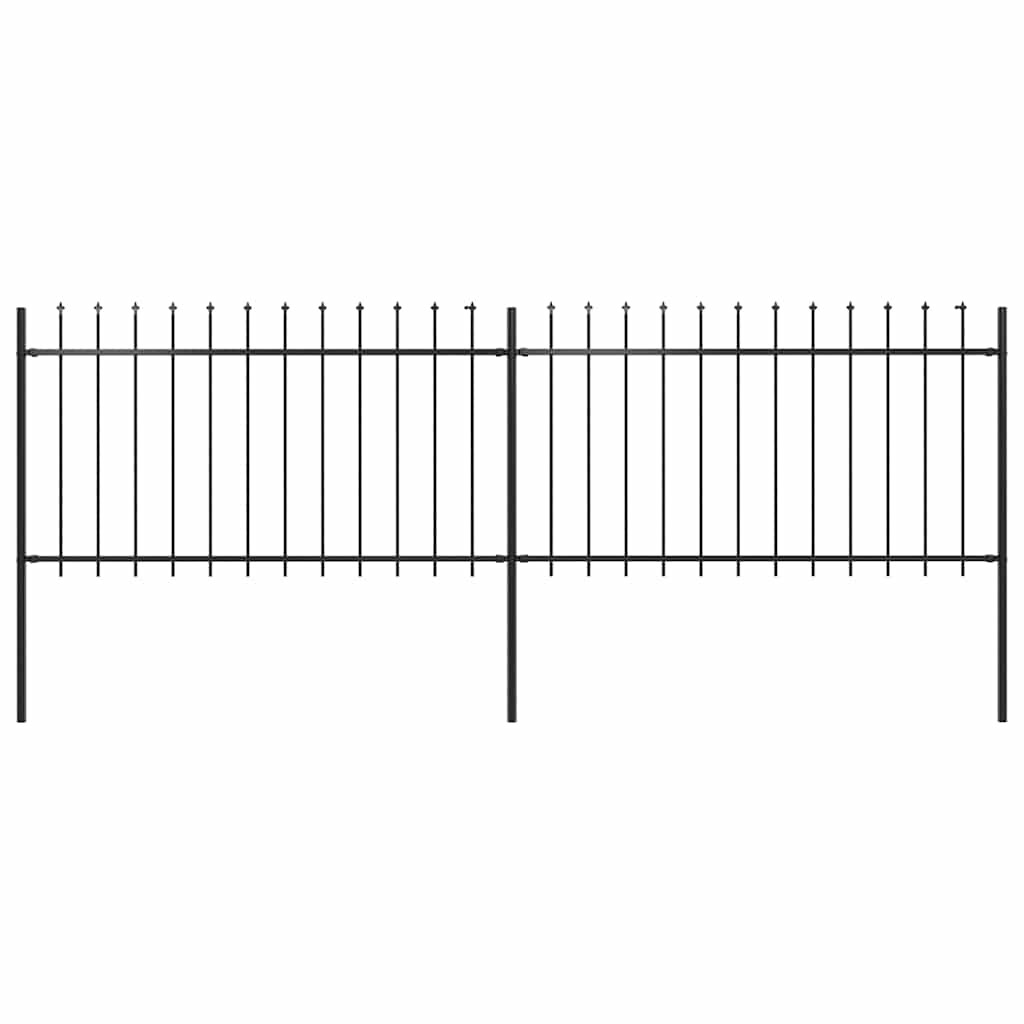 vidaXL Gartenzaun mit Speerspitze Stahl 337 x 100 cm Schwarz