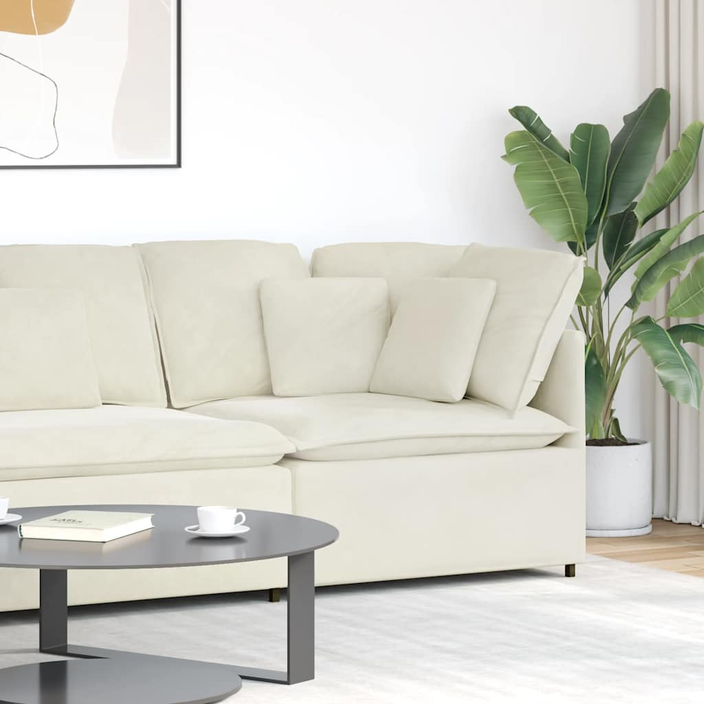 vidaXL Modulares Sofa Eckmodul mit Kissen Creme 100 cm