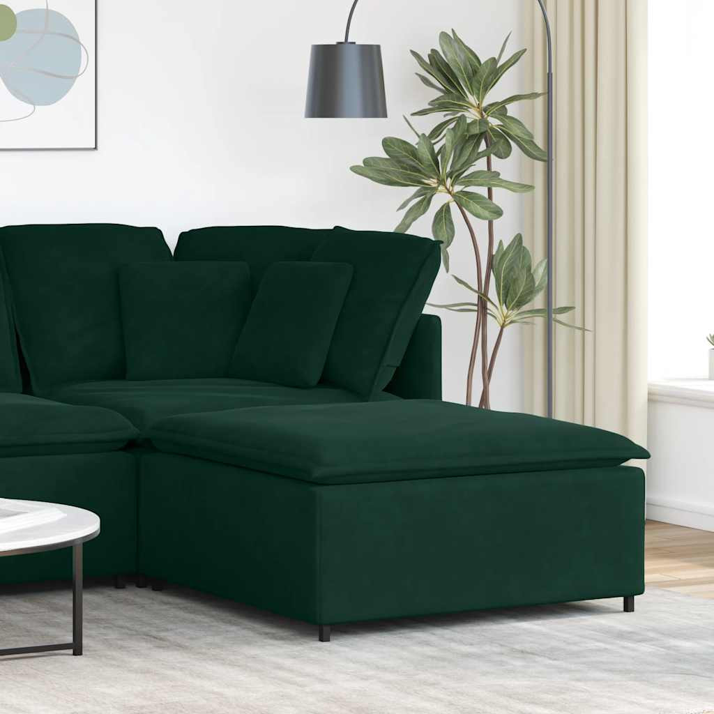 vidaXL Modulares Sofa Fußhocker-Modul Dunkelgrün 100x100x48 cm