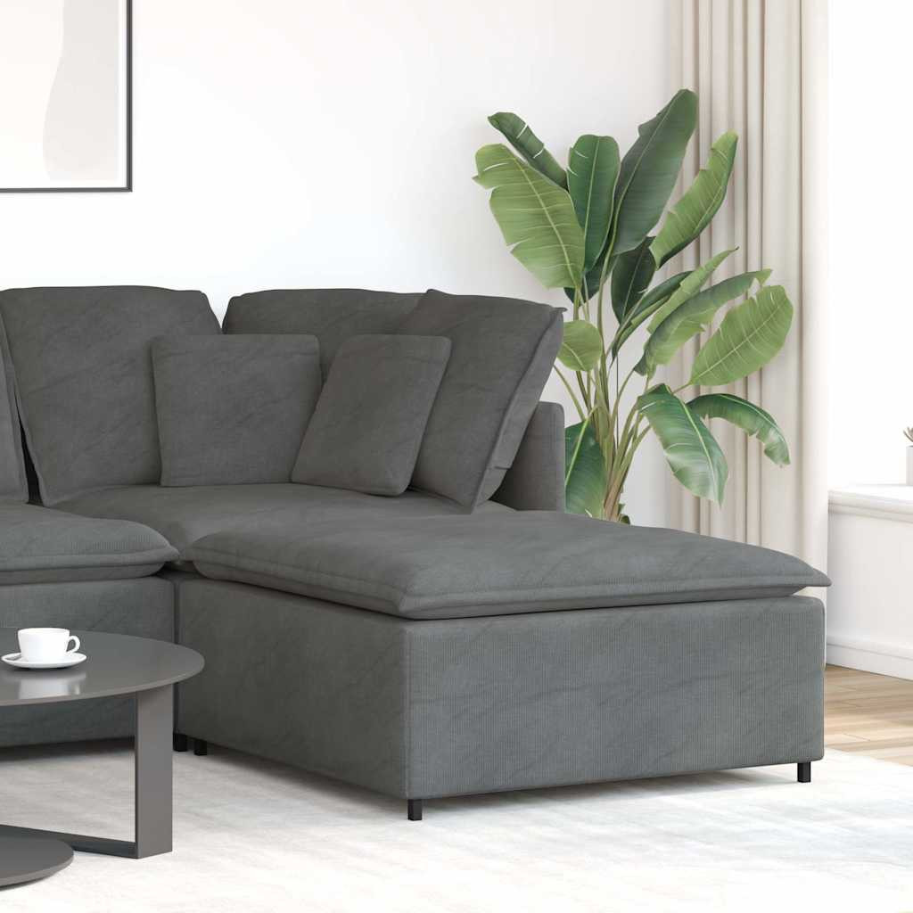 vidaXL Modulares Sofa Fußhocker-Modul Dunkelgrau 100x100x48 cm