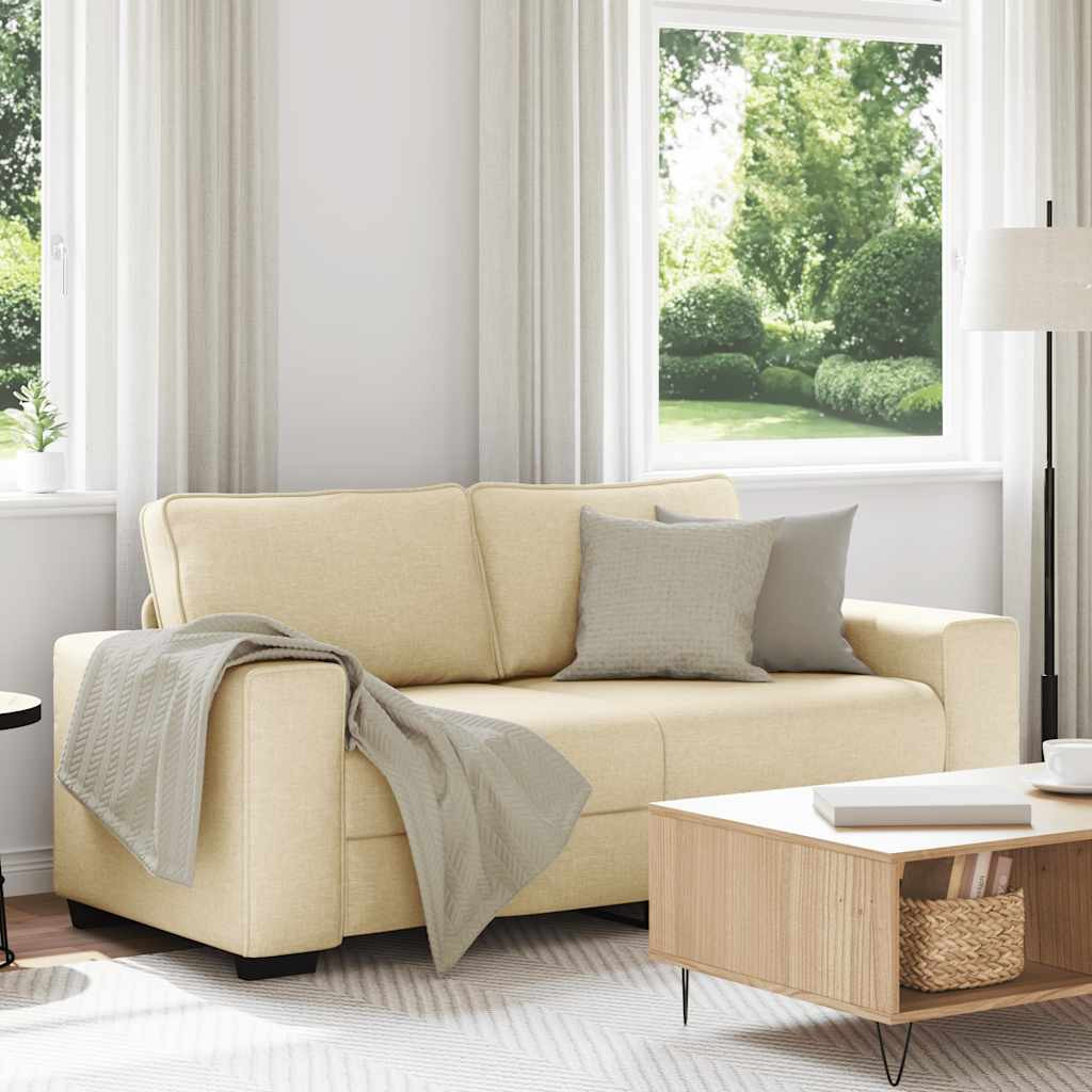 vidaXL 2-Sitzer-Sofa Creme 180x77x82 cm Stoff