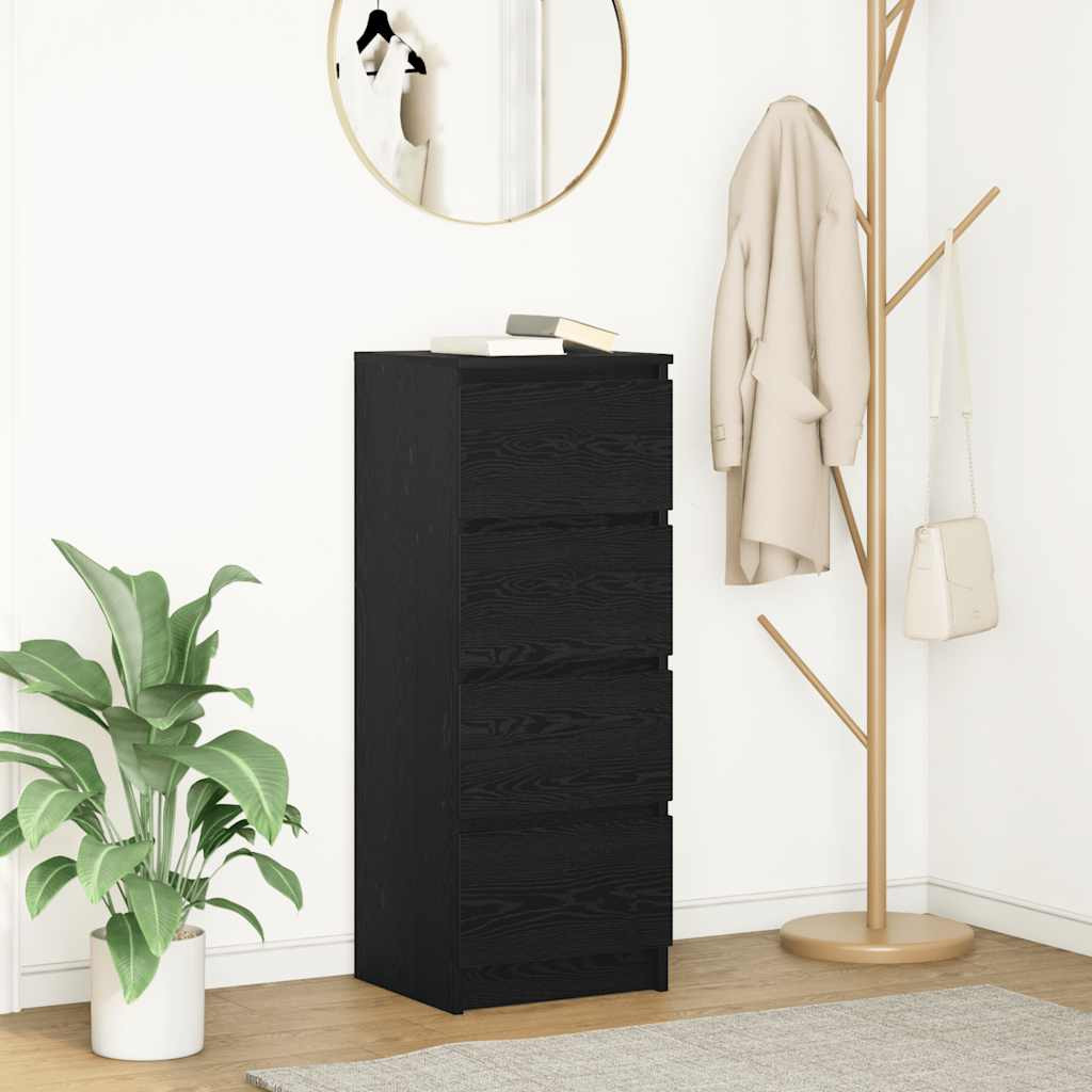 vidaXL Sideboard Schwarz Eichen-Optik 37,5x35x99 cm Holzwerkstoff