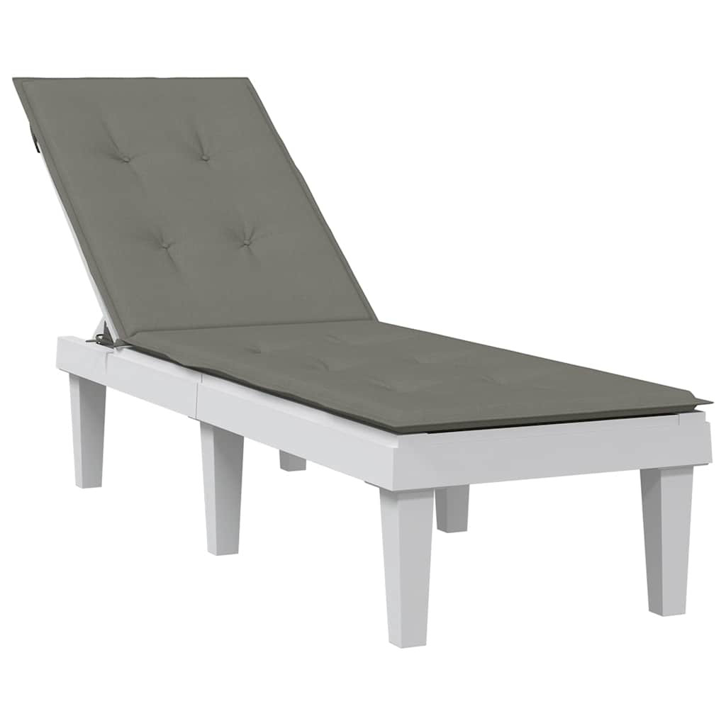 vidaXL Liegestuhl-Auflage Melange Dunkelgrau (75+105) x 50 x 4 cm Stoff