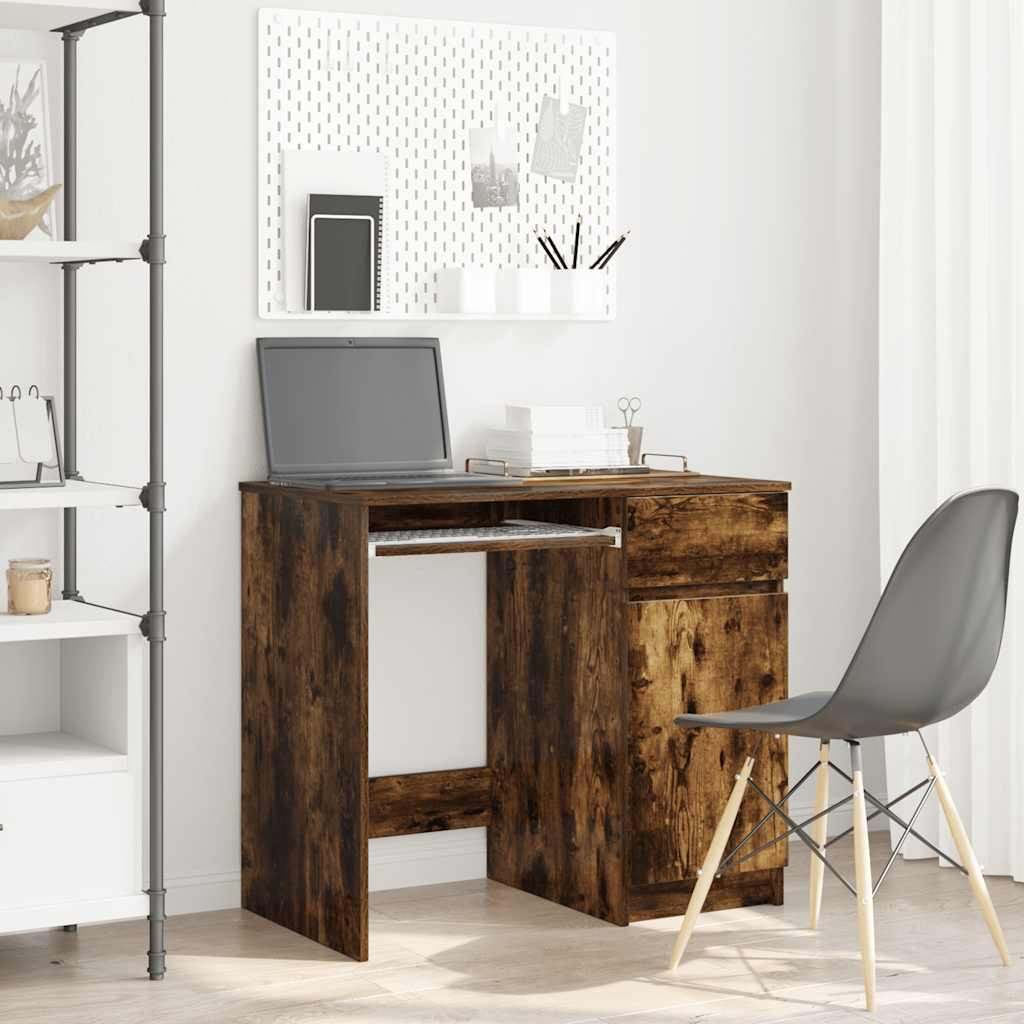 vidaXL Schreibtisch Räuchereiche 86x49x76 cm Holzwerkstoff