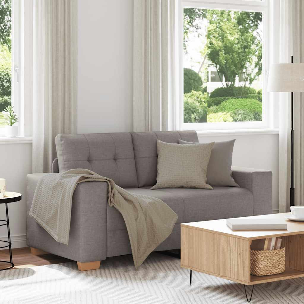 vidaXL Loveseat-Sofa Taupe 160x77x82 cm Stoff