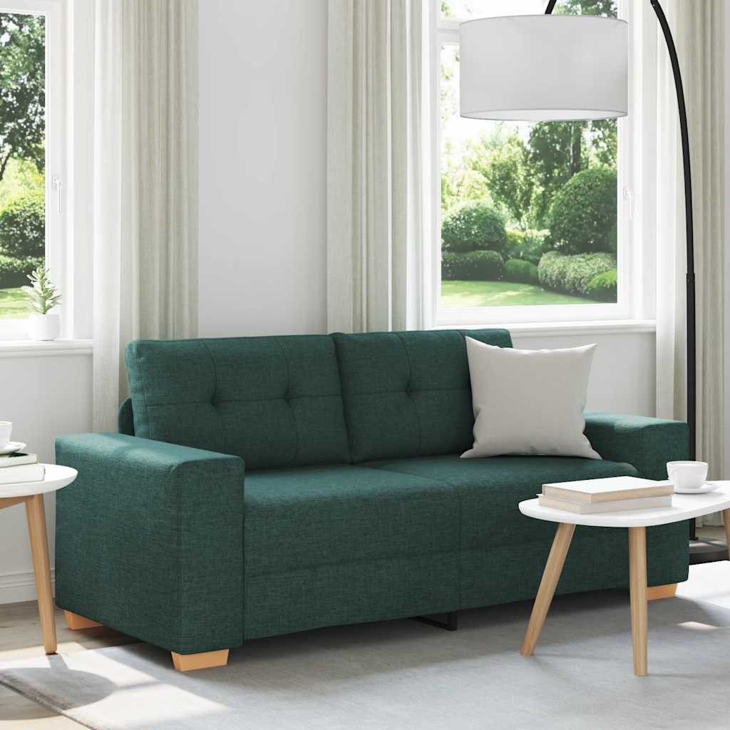 vidaXL Loveseat-Sofa Dunkelgrün 180x77x82 cm Stoff