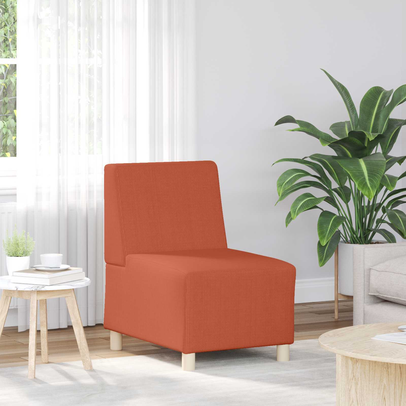 vidaXL Modulares Armfreies Sofa Orange 55 x 74 x 82 cm Cordstoff