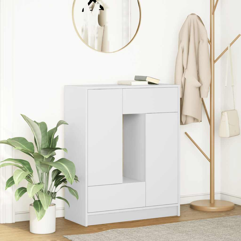 vidaXL Sideboard mit Schubladen und Türen Weiß 73x31x90 cm