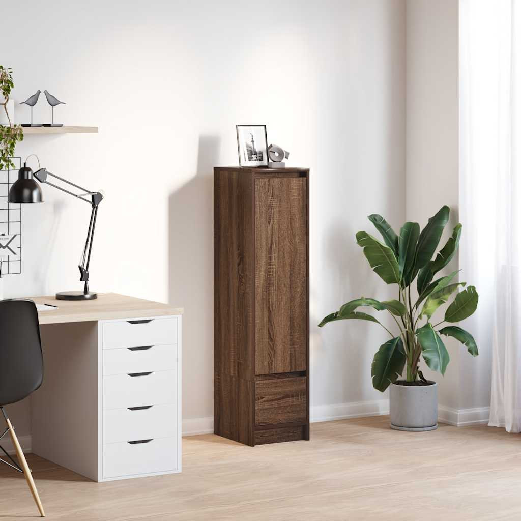 vidaXL Highboard Braun Eichen-Optik 29,5x34x119,5 cm Holzwerkstoff