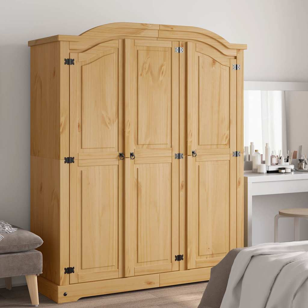 vidaXL Kleiderschrank Mexiko-Stil Kiefernholz 3 Türen