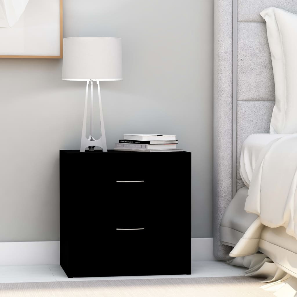 vidaXL Nachttische 2 Stk. Schwarz 40x30x40 cm Holzwerkstoff