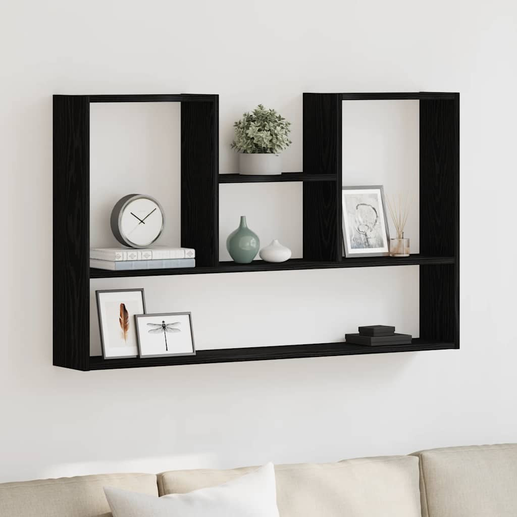 vidaXL Wandregal Schwarz Eichen-Optik 99x15x60 cm Holzwerkstoff