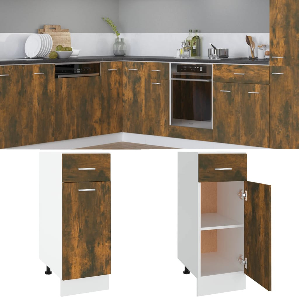 vidaXL Unterschrank mit Schublade Lyon Räuchereiche 30x46x81,5 cm