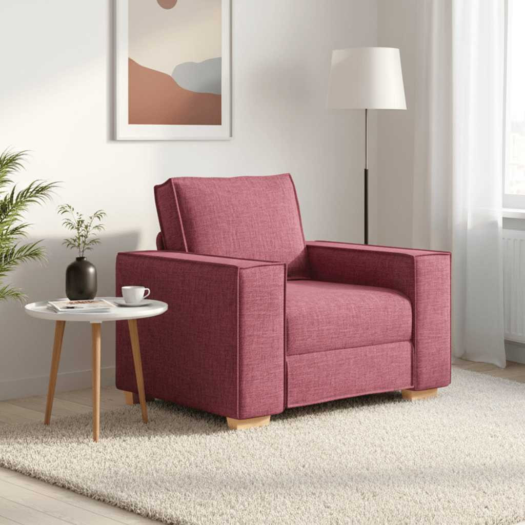 vidaXL Sofa Stuhl Weinrot 60 cm Stoff
