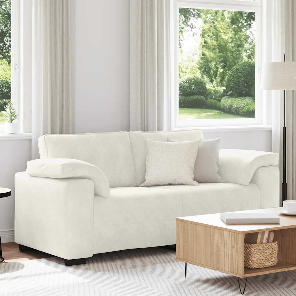 vidaXL Zweisitzer-Sofa Creme 180x77x82 cm Samt
