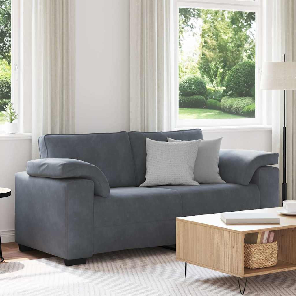 vidaXL Zweisitzer-Sofa Dunkelgrau 180x77x82 cm Samt