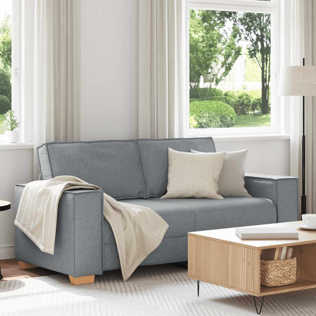 vidaXL 2-Sitzer Sofa Hellgrau 140 cm Stoff
