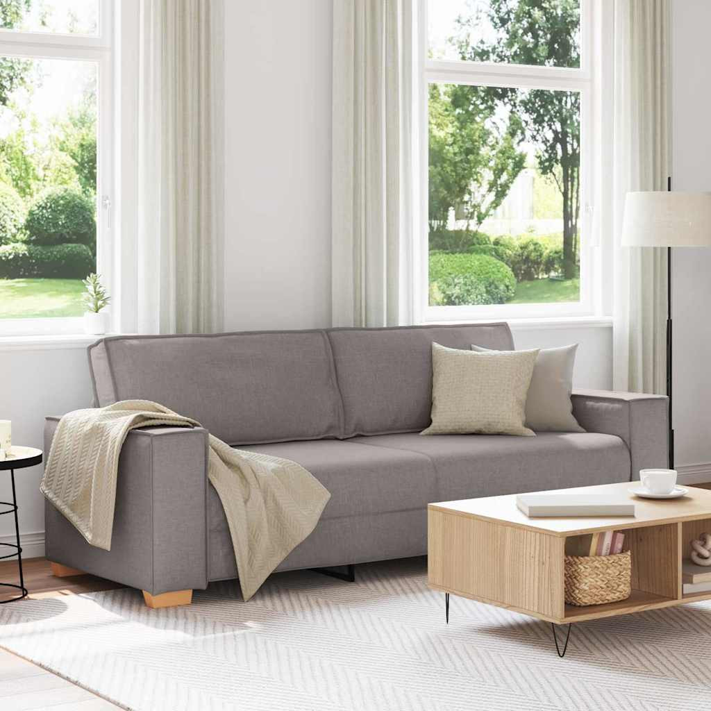 vidaXL 3-Sitzer-Sofa Taupe 220 cm Stoff