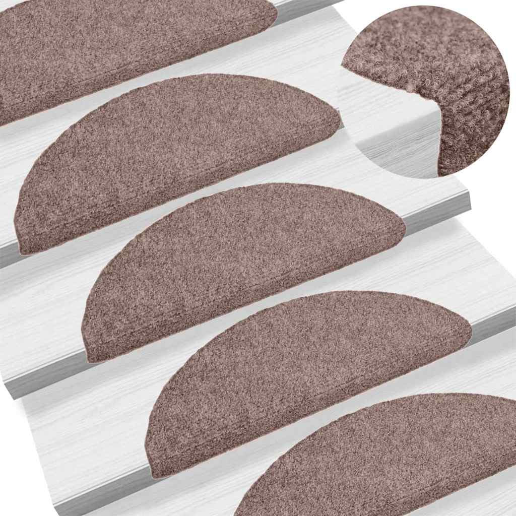 vidaXL Stufenmatten Selbstklebend 20 Stk. 56x17x3 cm Hellbraun Halbrund