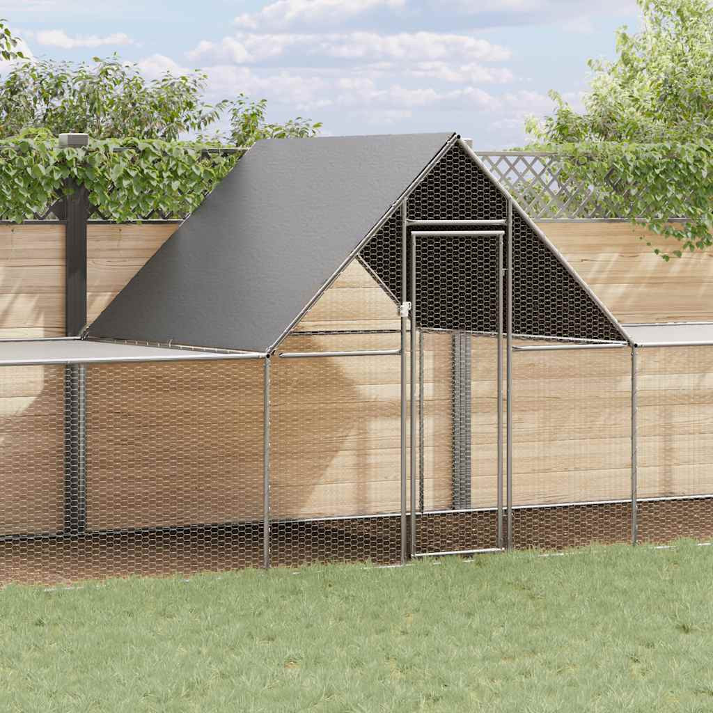 vidaXL Hühnerstall 10x2x2 m Verzinkter Stahl