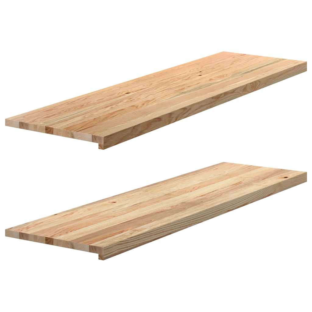 vidaXL Fensterbänke 2 Stk. Unbehandelt 140x40x2 cm Massivholz Eiche
