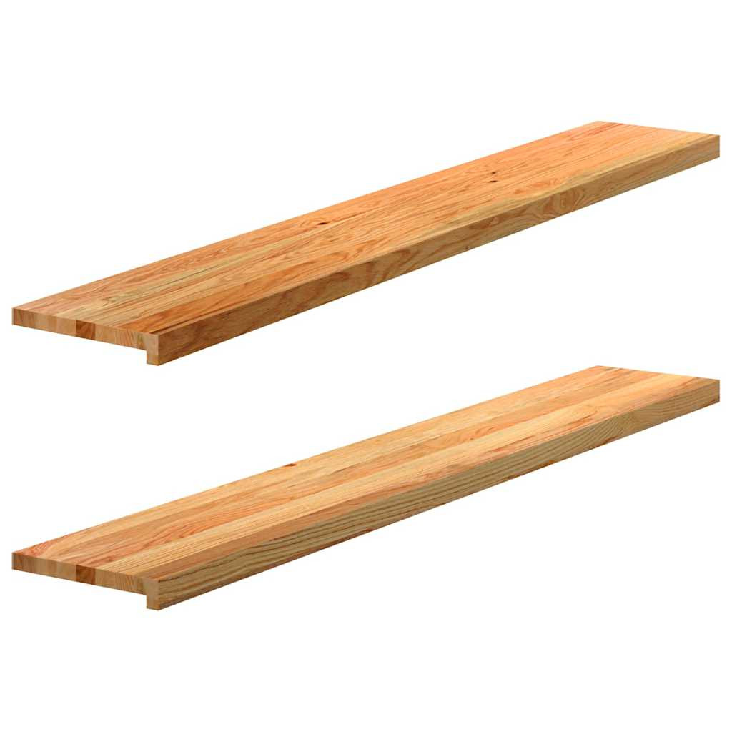 vidaXL Fensterbänke 2 Stk. Hellbraun 160x30x2 cm Massivholz Eiche
