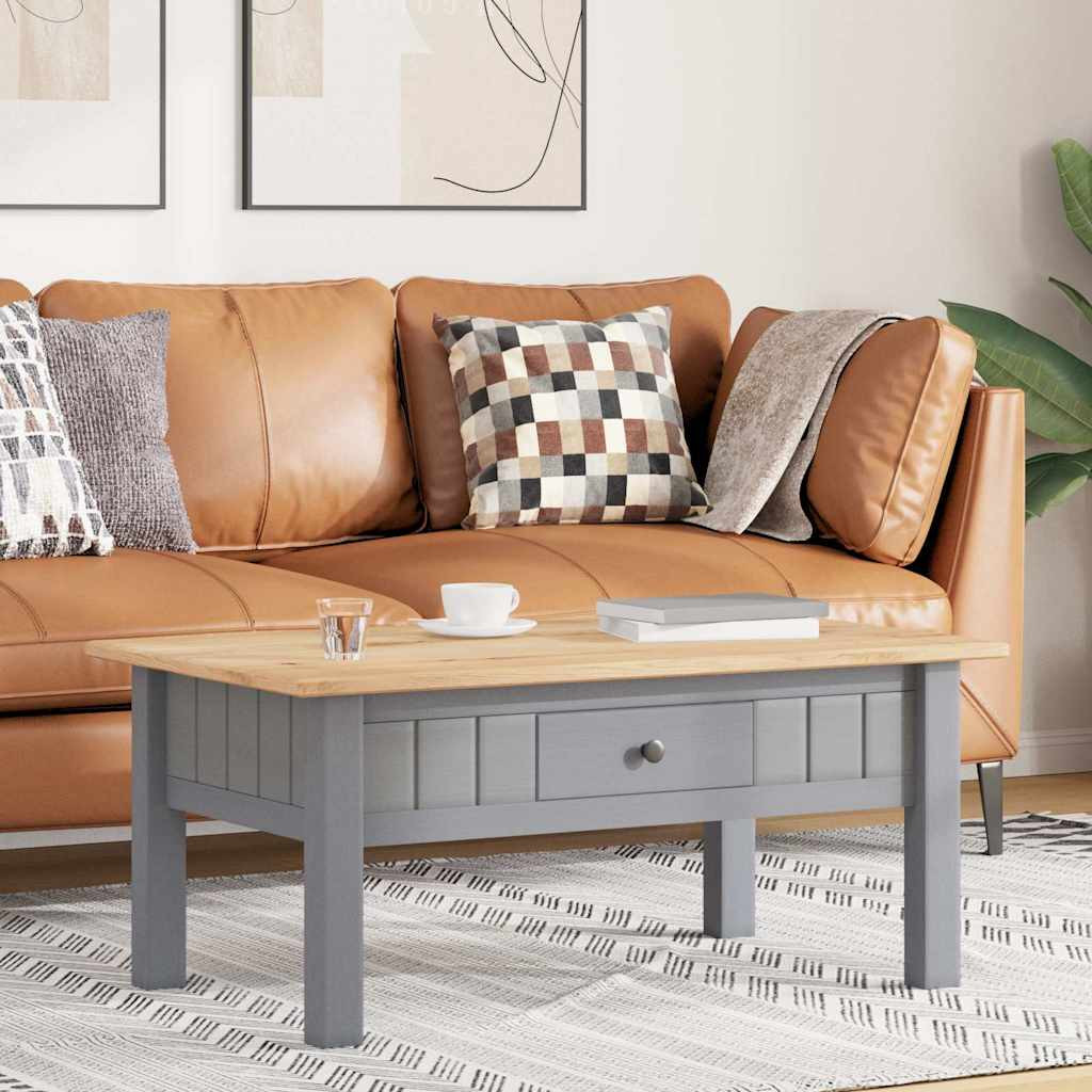 vidaXL Couchtisch Grau 100x60x43,5 cm Massivholz Panama-Kiefer