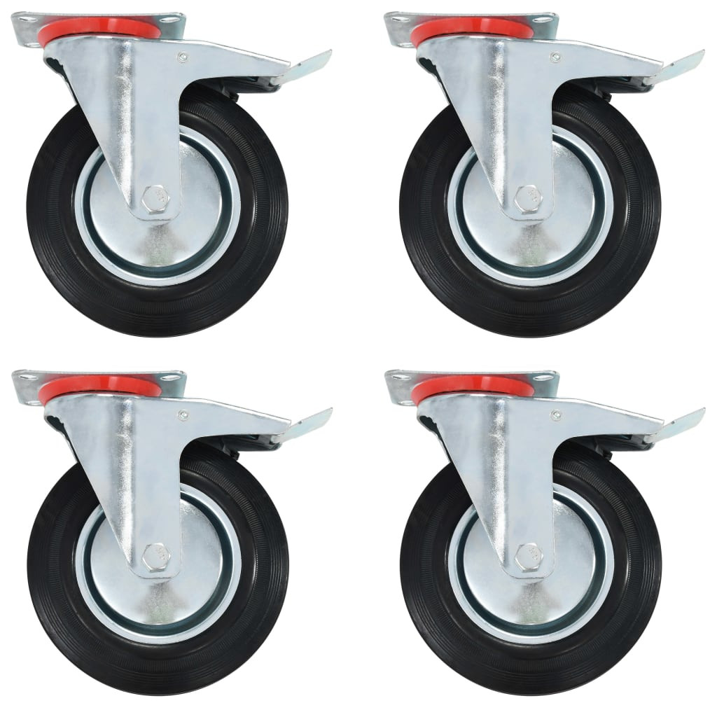 vidaXL Lenkrollen mit Doppelbremsen 4 Stk. 200 mm