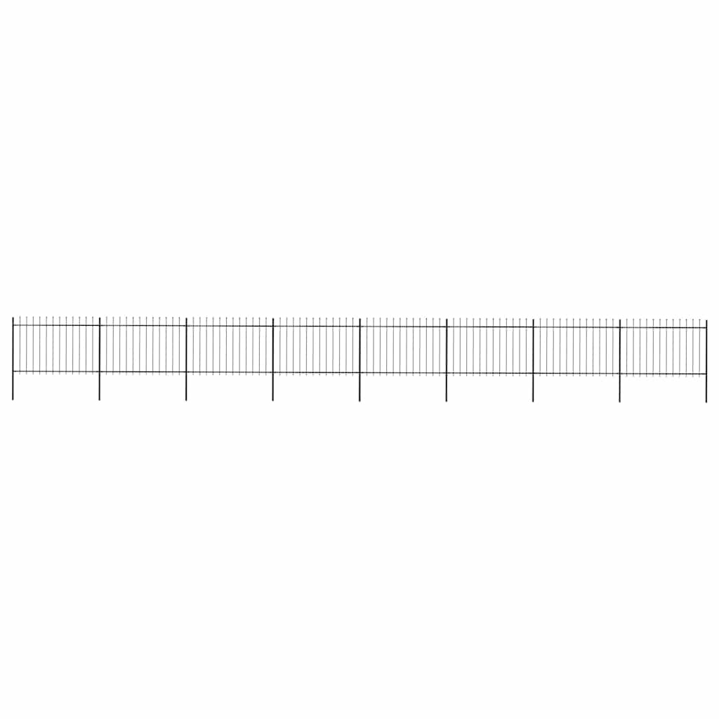 vidaXL Gartenzaun mit Speerspitze Stahl 1339 x 120 cm Schwarz