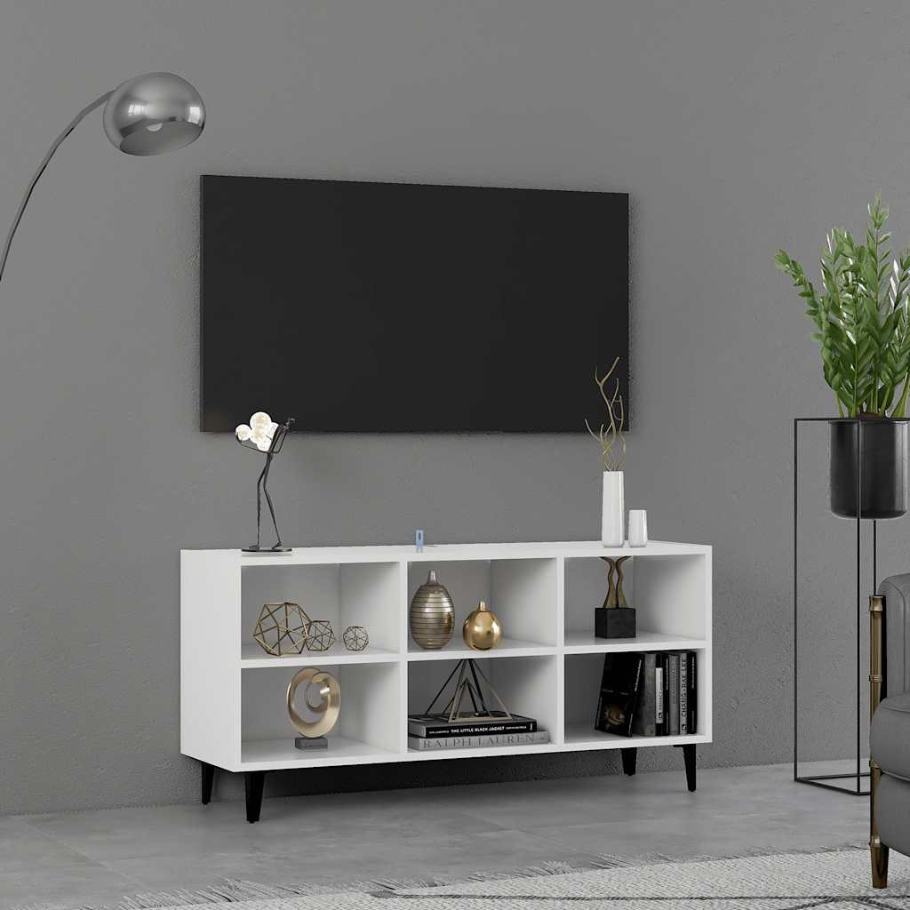 vidaXL TV-Schrank mit Metallbeinen Weiß 103,5x30x50 cm