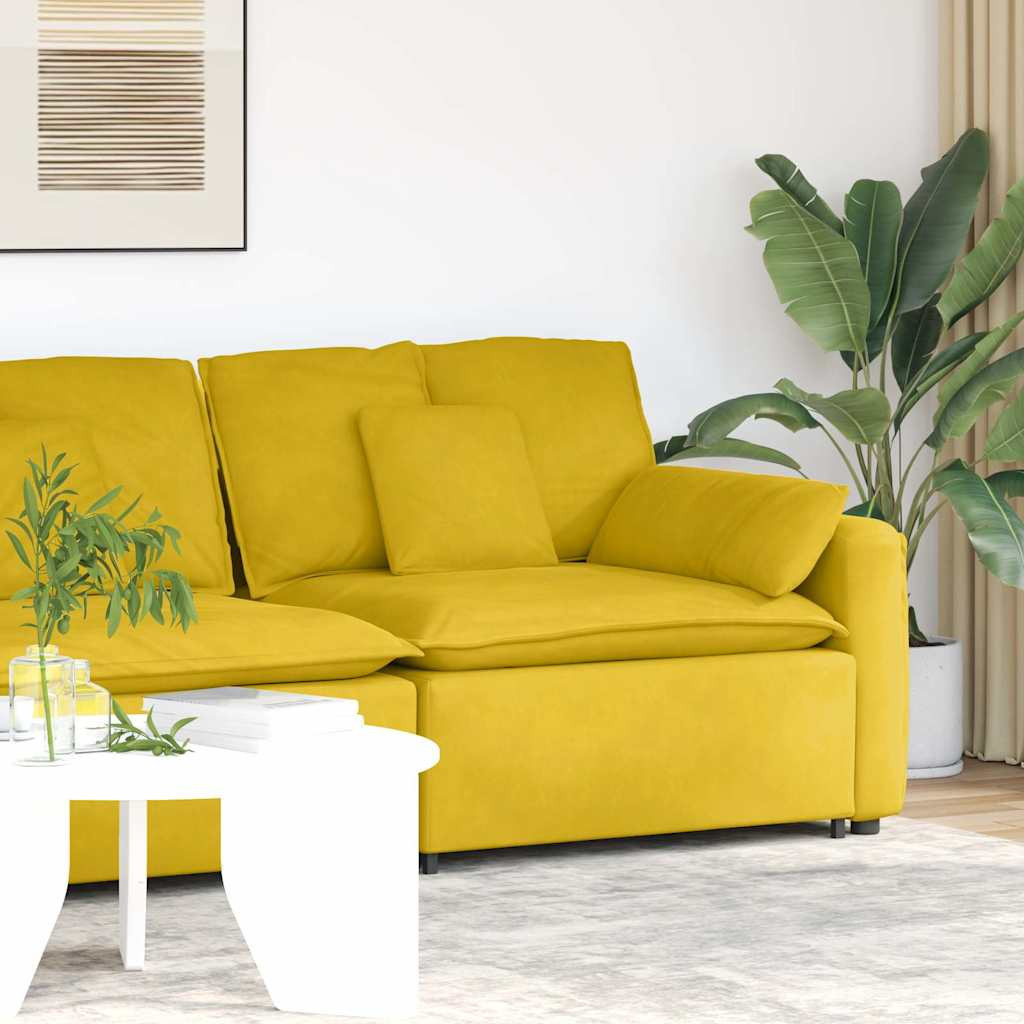 vidaXL Modulares Sofa Endmodul mit Armlehne Kissen Gelb 100 cm