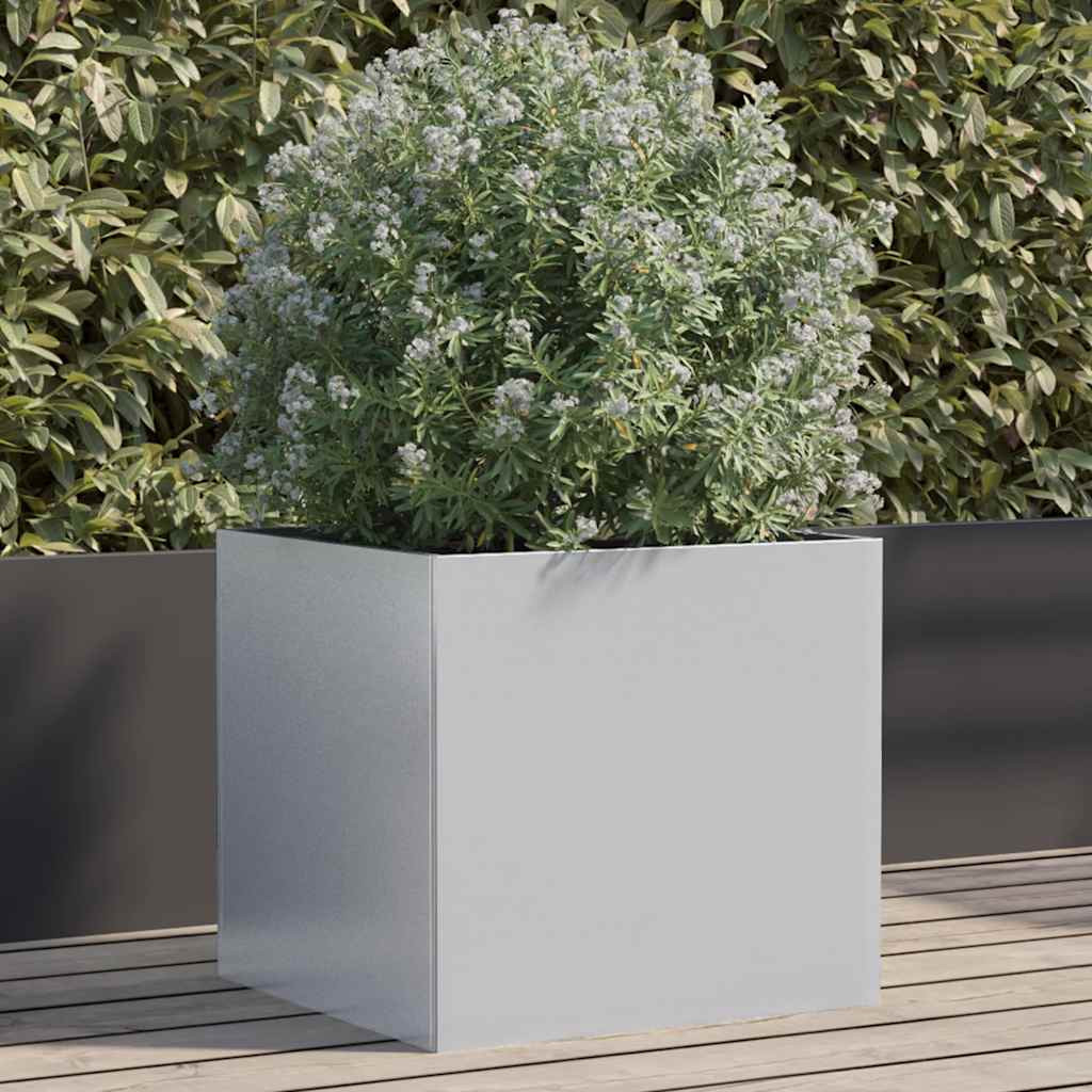 vidaXL Pflanzkübel Silbern 42x40x39 cm Verzinkter Stahl